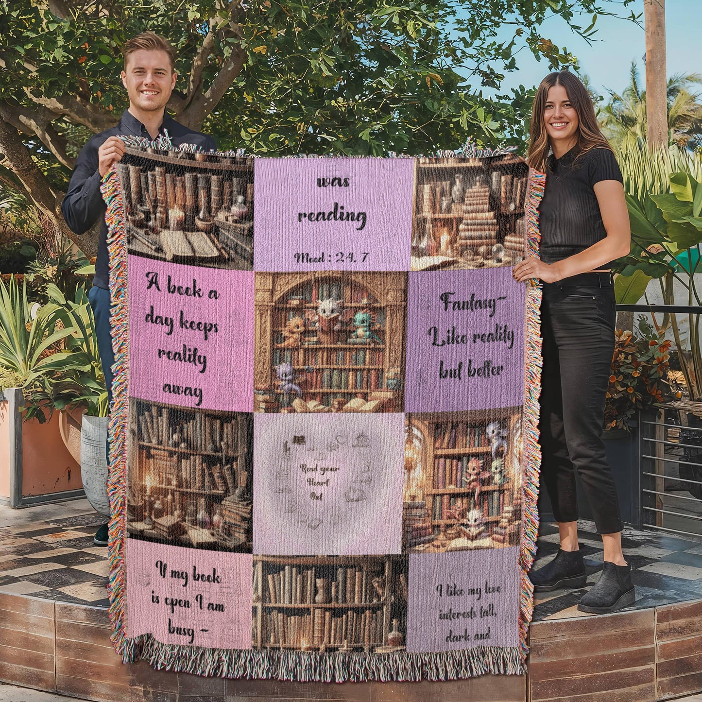 Reading Blanket, enjoy for warmth or decorate your reading space, reader gift