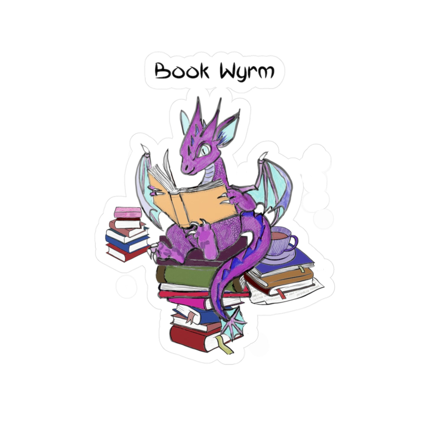 Book Wyrm Kiss-Cut Vinyl Decals